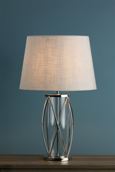 (image for) Laura Ashley Beckworth Large Table Lamp Polished Nickel Glass Base Only